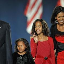 The Obama's at the 2008 election victory celebration